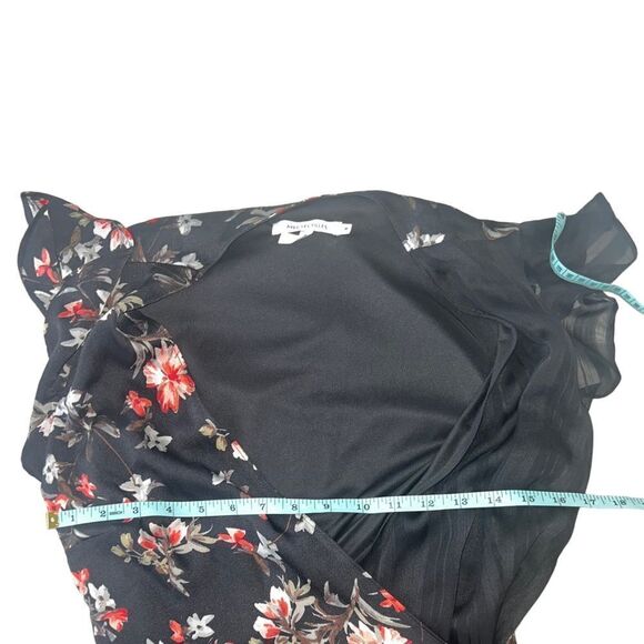 AVEC LES FILLES Floral Satin & Chiffon Midi Wrap Dress - Picture 11 of 14